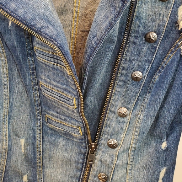 Guess Fitted Denim Jean Jacket, Size L - Picture 3 of 12
